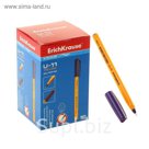 Ручка шариковая Erich Krause U-11 Yellow, стержень фиолетовый, узел 0.7мм, EK 37057