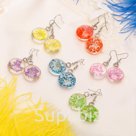 Серьги из стекла Круг цветочки цвет МИКС