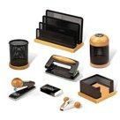 Набор настольный GALANT «Wood&Metal», 8 предметов, светлое дерево, черный металл