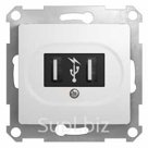 GLOSSA Розетка USB в рамку белая (GSL000132)