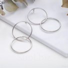 Серьги кольца Дуэт цвет серебро d 5 см