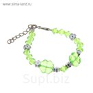 Браслет детский "Выбражулька" бабочки, цвет зеленый