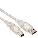 Кабель USB2.0 (A-B), прозрачный, фильтр, 1.8м