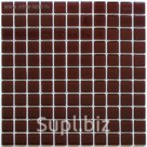 Мозаика стеклянная Bonaparte, Deep brown 300х300х4 мм