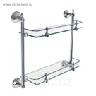 Полка для ванной 2х-ярусная с ограничителем "Блеск"