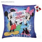 Наволочка декоративная Микки Маус и друзья "Микки и Минни", 40х40 см, 100% п/э велюр