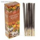 Благовония "HEM" 20 палочек угольные coconut mango