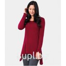 Туника из кашемира и шерсти мериноса WoolOvers, Артикул товара W10147, цвет бордовый, размер L
