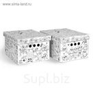 Короб-раскраска 2 шт "Птички" 25х33х18,5 см, картонный