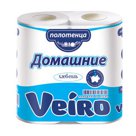 Полотенца бумажные бытовые, спайка 2 шт., 2-х слойные (2?12,5 м), VEIRO «Домашние», белые