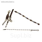 Поводок кожа BEADS коричневый, 125 см