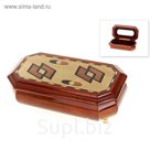 Шкатулка декоративная для ювелирных украшений "Эталон" 23,5×13×8 см. лак белая упаковка