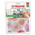 Салфетка универсальная ЛАЙМА «Стандарт», плотная микрофибра, 30?30 см, печать в виде узора