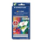 Карандаши цветные с резинкой STAEDTLER (Германия) «Noris club»,12 цветов, заточенные, подвес