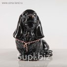Сувенир "Собака Бигль цепочка ",  глянец чёрный