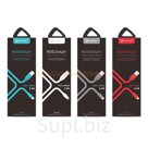Кабель USB Celebrat CB-02m (2.4A - 1 м.) резиновый плоский