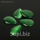 Кабошон "Кошачий глаз" капля 18*25мм (набор 5шт), цвет темно-зеленый