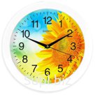 Часы настенные Energy EC-97 Подсолнух, 27.5х3.8см, круглые, плавный ход, пластик, ААх1, 9470