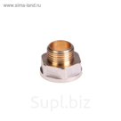 Переходник JIF, 1/2" наружная резьба х 3/4" внутренняя резьба, никелированный
