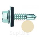 DIN 7504K S3 RAL1015 Саморез с шестигранной головкой, прессшайбой и стандартным сверлом окрашенный