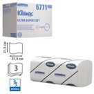 Полотенца бумажные 96 шт., KIMBERLY-CLARK Kleenex, комплект 30 шт., Ultra, 3-сл., белые, 31,5?21,5 см, Interfold, 601533-534, 6771