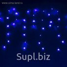 Гирлянда "Бахрома" Ш:1,2 м, В:0,6 м, нить силикон, LED-60-220V, контр. 8 р. СИНИЙ