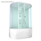 Душевая кабина DOMANI-SPA Neat high, белая стеклянная задняя панель, сатин матированное стекло, 150 х 81 х 219 см