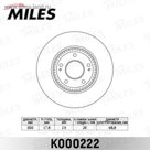 Диск тормозной передний MILES K000222