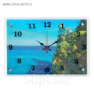 Часы настенные прямоугольные "Замок на краю скалы", микс  25х35 см