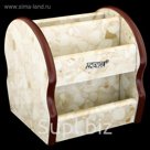 Органайзер, под желтый мрамор, вращающийся, 6 секций 14*12,5 см