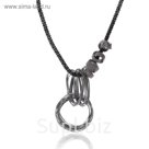 Кулон "Круги", серый металл, 45см
