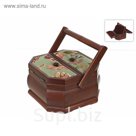 Шкатулка декоративная для рукоделия "Цветочная поляна" 21×21×13 см.