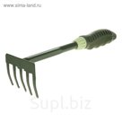 Грабли, длина 28 см, пластиковая ручка, хаки