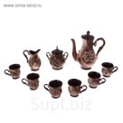 Кофейный набор "Орфей" 9 предметов: чайник 1,5 л, сахарница 0,7 л, сливочник 0,5 л, чашки 0,35 л