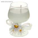 Свеча гелевая "Три ромашки", цвет белый