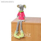 Мягкая игрушка "Мышка", зеленые носочки