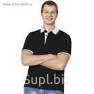 Рубашка-поло мужская StanContrast, размер 46, цвет чёрный 185 м/г 04C