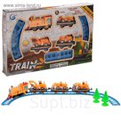 Железная дорога "Строительная техника", работает от батареек