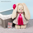 Мягкая игрушка "Зайка Ми в сером платье из жаккарда" 25 см