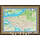 Самара, настенная карта в раме, 2,0х1,4 м.