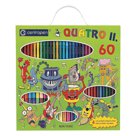 Фломастеры CENTROPEN «Quatroll», набор 60 предметов, 44 фломастера + 12 карандашей + 4 раскраски