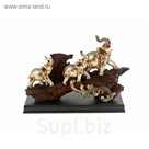 Фигурка декоративная "Золотые слоны" 24,5*9*17см. (подарочная упаковка)