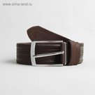 Ремень мужской, винт, пряжка под металл, ширина - 3,5см, коричневый