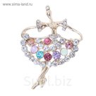 Брошь "Балерина", цветная в золоте