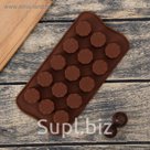 Форма для льда и шоколада, 15 ячеек, 20х10х2 см "Цветочки", цвета МИКС