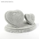 Подставка под украшения "Два сердца", 18*10,5*9, цвет серый
