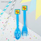 Набор пластиковый "Мишка", ложка + вилка