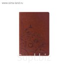 Бизнес-блокнот BRAUBERG А5 128л, 148*218мм, Feelings, кожзам с тиснением, линия, коричн, 128042   33