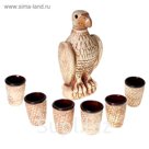 Штоф с рюмками "Орёл" шамот, коричневый, 7 предметов, 1 л
