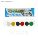 Акварель Lori, 6 цветов, в картонной коробке, без кисти